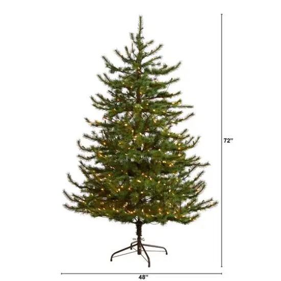 6ft. Pre-Lit Vancouver Mountain Pine Artificial Christmas Tree, Clear Lights {8}