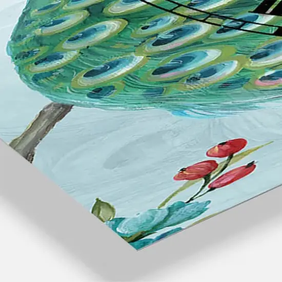 Designart 'Handpainted Peacock Traditional Multipanel Wall Clock {4}