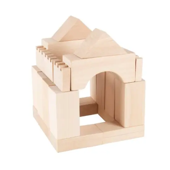 Toy Time Wooden Blocks Classic Building Set with Storage Bag {4}