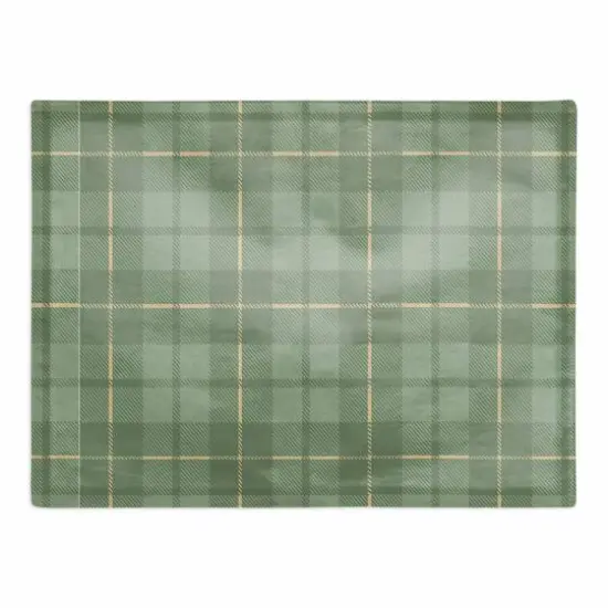 Green Plaid 14" x 18" Cotton Twill Placemat {1}