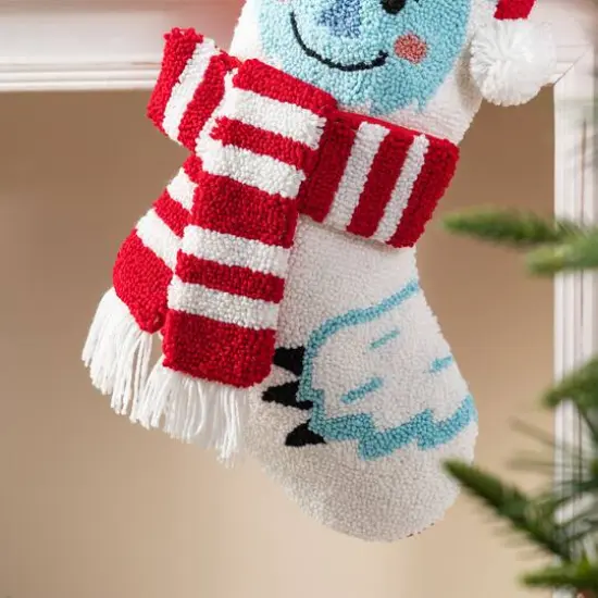 Glitzhome&reg; 21"L Hooked Christmas Yeti Stocking {6}