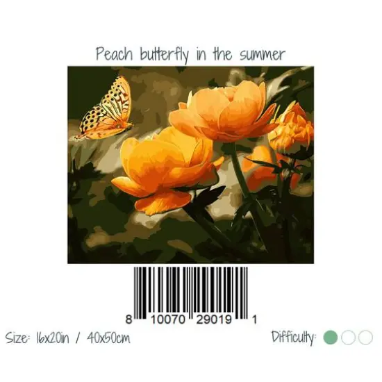 Winnie's Picks Peach Butterfly in the Summer Adult Paint by Numbers Kit {3}
