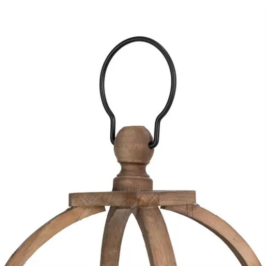 Glitzhome&reg; Farmhouse Natural Wooden Church Window Frame Lanterns, 2ct. {7}