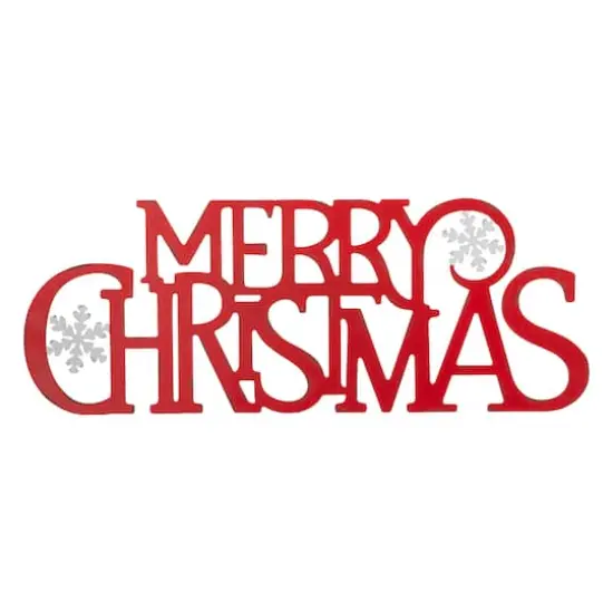 Glitzhome&reg; 24" Red Merry Christmas Metal Wall D&eacute;cor {1}