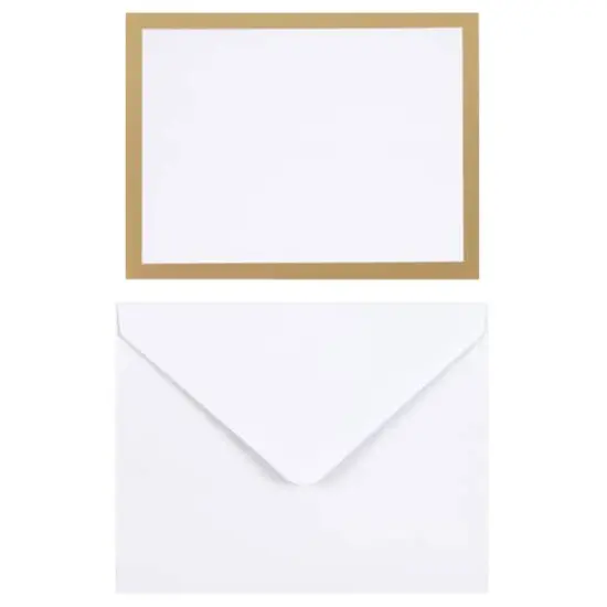 Gold Border Flat Cards & Envelopes by Recollections&trade;, 4.25" x 5.5" {3}