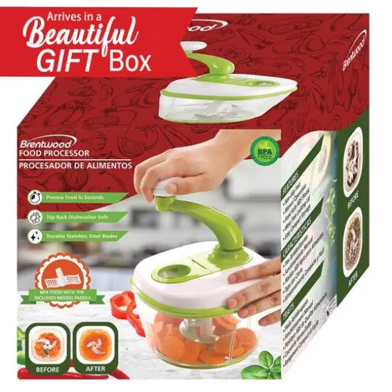 Brentwood Food Processor With 8-Cup Storage Container, Stainless Steel Blades & Paddle Mixer {8}