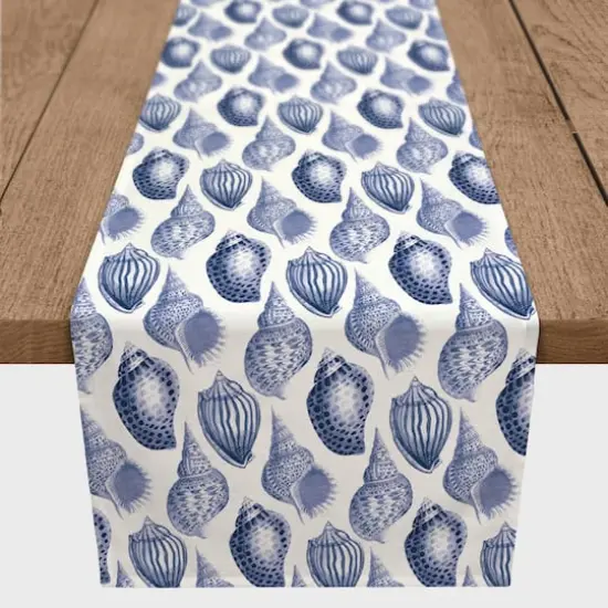 Shells Outdoor Table Runner Navy {4}