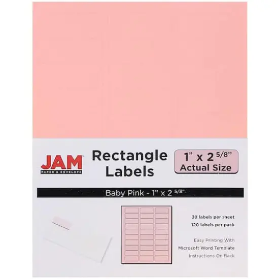 JAM Paper Circular Seal & Rectangular Mailing Address Label Combo Set Baby Pink {4}