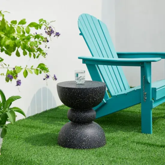 Glitzhome&reg; 17.5" Multifunctional Faux Terrazzo Garden Stool {3}