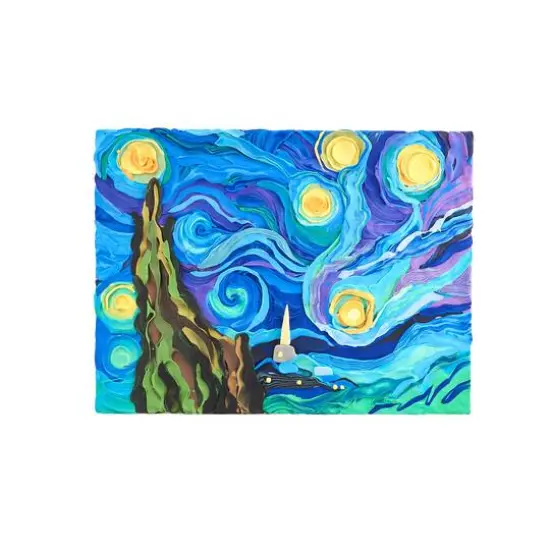 OKTO Sensory Art 3D Vincent Van Gogh Starry Night Clay Painting Kit {13}