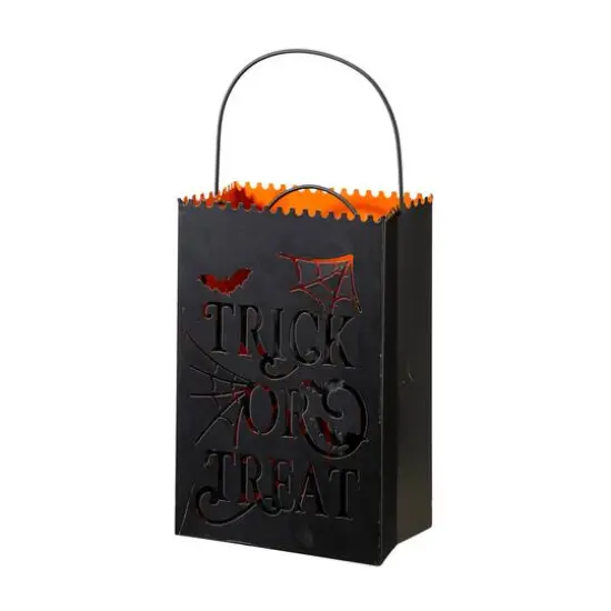 Glitzhome&reg; Halloween Trick or Treat Metal Bucket Set {6}