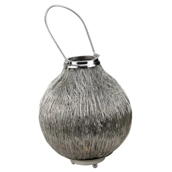 18.5" Urban Life Tea Light Candle Holder Lantern, Silver {3}