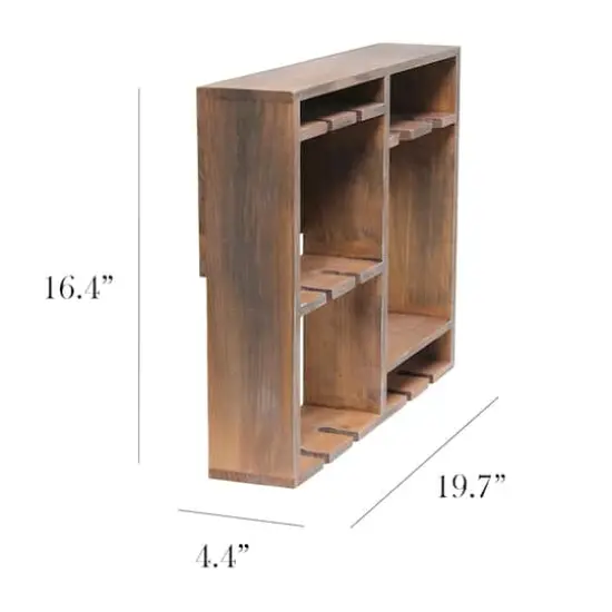 Elegant Designs Wall Mounted Wine Rack Shelf & Glass Holder Restored Wood {3}