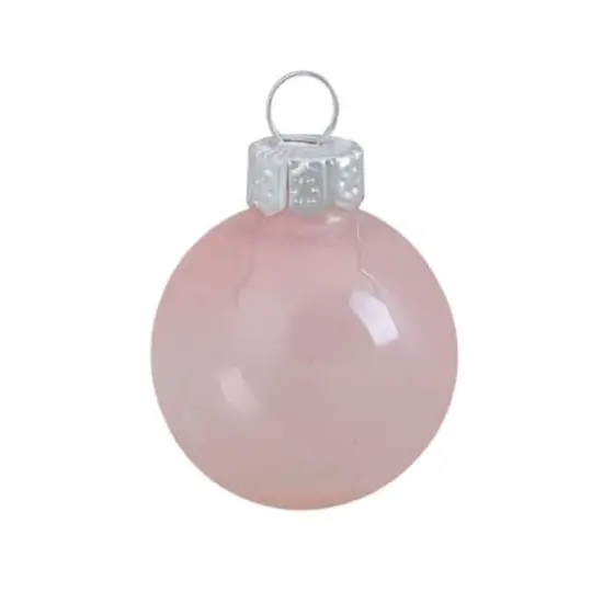 Whitehurst 4" Clear Glass Christmas Ornaments, 6ct. Pale Pink {1}