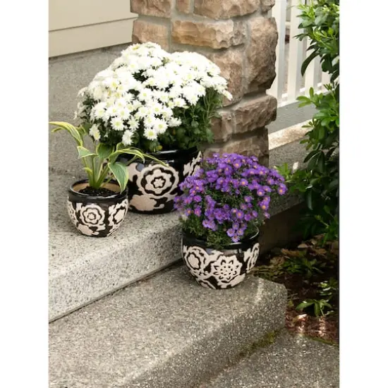 Floral Nights Ceramic Planter Set {5}