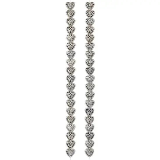 Antique Silver Carved Heart Beads, 8mm by Bead Landing&trade; {4}