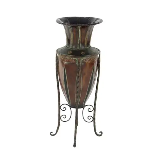 Brown Metal Rustic Vase, 27" x 9" x 9" {4}