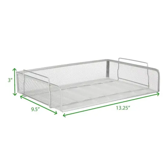 Mind Reader Stackable Metal Mesh Tray & Desk Document Organizer Set Silver {3}