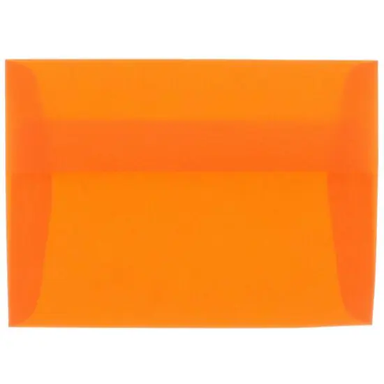 JAM Paper A6 Translucent Vellum Envelopes, 25ct. Orange {1}
