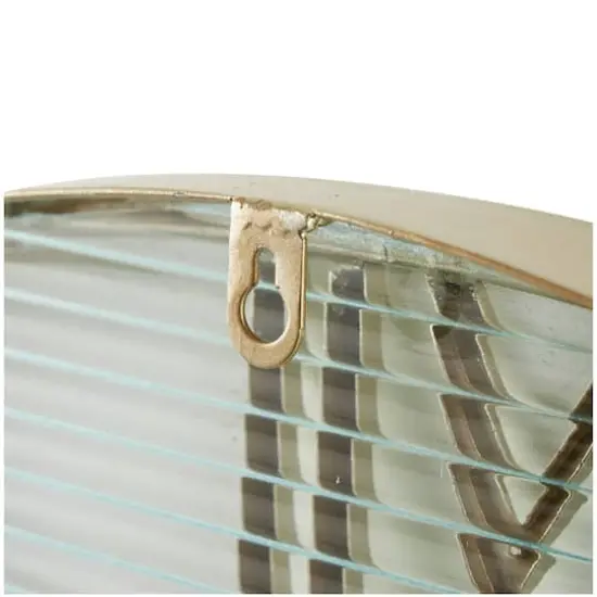 28" Gold Metal Wall Clock with Clear Glass Face {6}