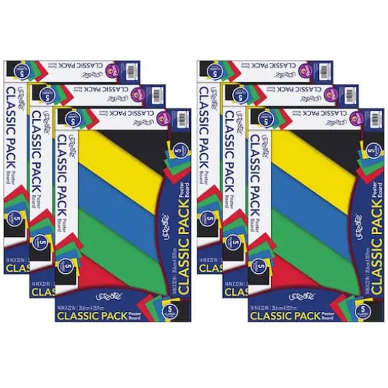 UCreate&reg; Assorted Colors 14" x 22" Poster Board, 6 Packs of 5 {1}