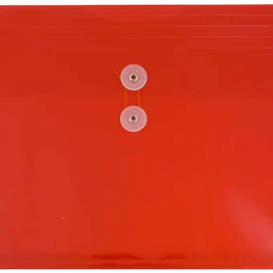 JAM Paper Booklet Plastic Envelopes with Button and String Closure, 108ct. Red {4}