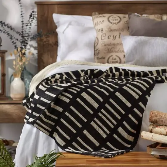 DII&reg; Black Urban Jacquard Throw {7}