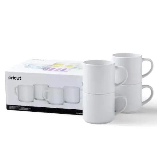 Cricut&reg; 10oz. White Stackable Ceramic Mug Blanks, 4ct. {1}