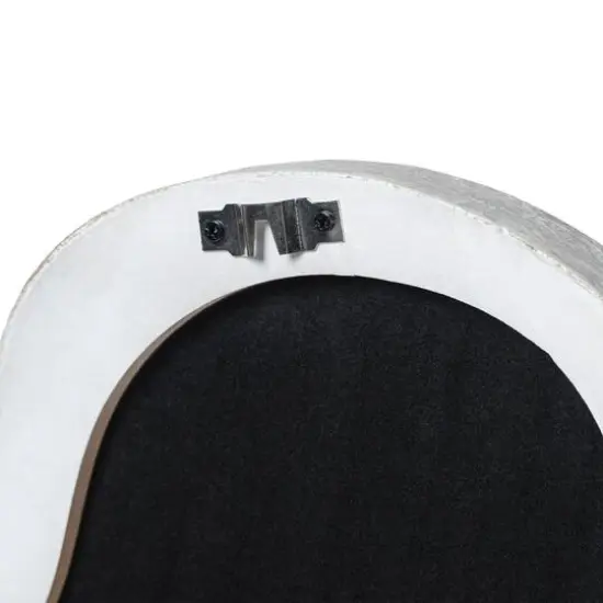 Glitzhome&reg; 31.75" Washed White Wood Frame Wavy Wall Mirror {9}