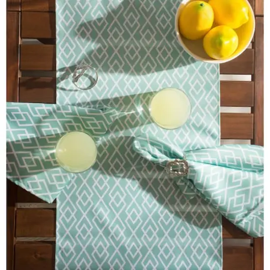Aqua Diamond Outdoor Table Runner 14" x 72" {5}