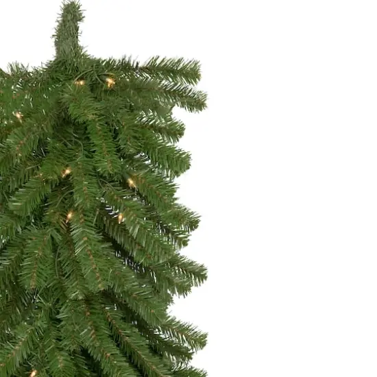 54" Christmas Artificial Dorchester Pine with Clear Mini Lights Teardrop Swag {4}