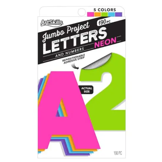 ArtSkills&reg; 4" Neon 190 Piece Paper Poster Letter Set {1}