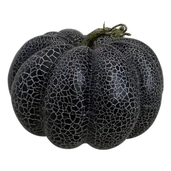 7" White & Black Fall Harvest Tabletop Pumpkin Set {4}
