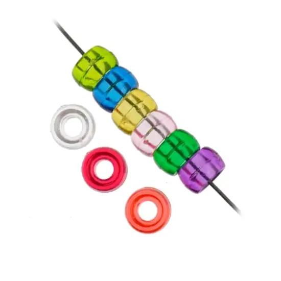 John Bead 6mm Assorted Transparent Plastic Mini Pony Beads, 1,000ct. {4}