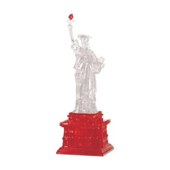 3D Crystal Puzzle - Statue of Liberty (Clear/Red): 78 Pcs {1}