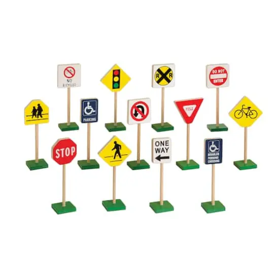 Guidecraft&reg; 7" Block Play Traffic Signs {1}