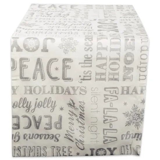 DII&reg; 72" Silver Christmas Collage Table Runner {1}