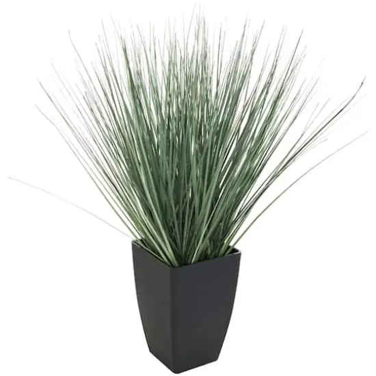 19" Onion Grass Artificial Plant with Black Plastic Pot {1}