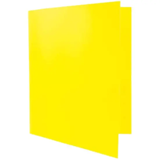 JAM Paper 9.5" x 11" Plastic 2 Pocket School POP Folders with Clasps, 6ct. Yellow {6}