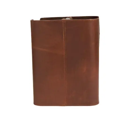 16" Brown Leather Magazine Holder {9}