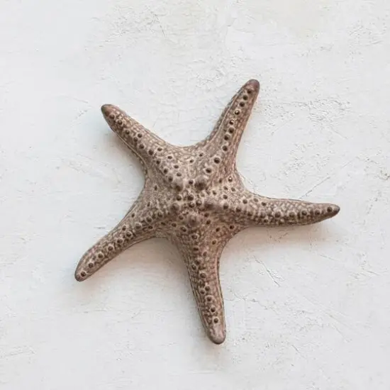 Hello Honey&reg; 11" Brown Stoneware Starfish Decoration {3}