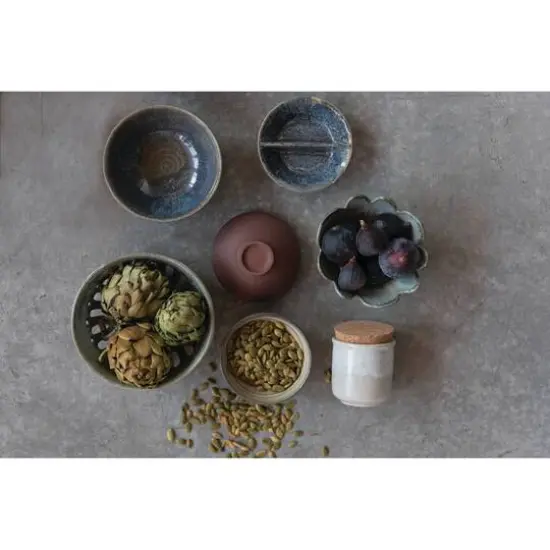 Hello Honey&reg; 6" Round Stoneware Berry Bowls with Reactive Glaze Finishes Set {5}