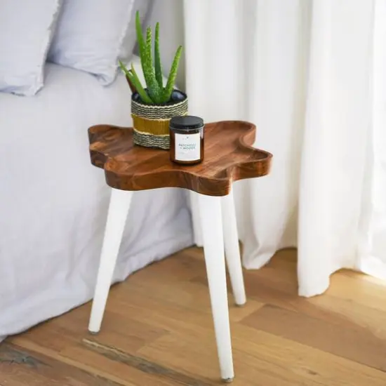 Hello Honey&reg; Wood Wavy Edge End Table {3}
