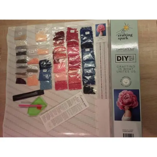 Crafting Spark Three Pink Poppies Diamond Painting Kit {4}