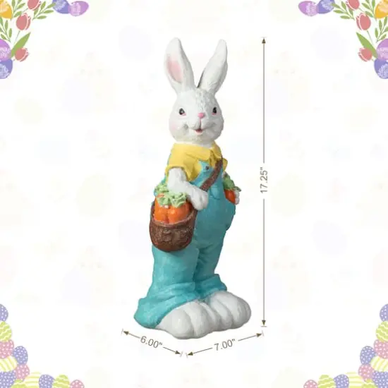 Glitzhome&reg; 17.25" Easter Bunny Boy with Carrots Table D&eacute;cor {9}