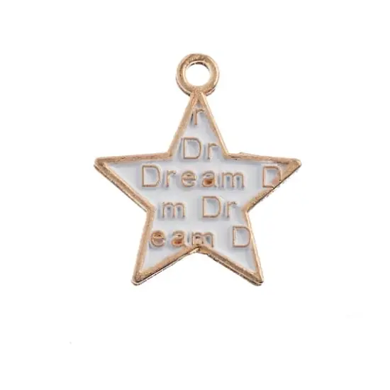 John Bead Sweet & Petite White Star with Words Charms, 10ct. {1}