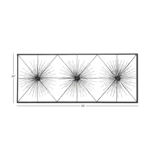 Black Contemporary Ornamental Metal Wall Decoration {4}