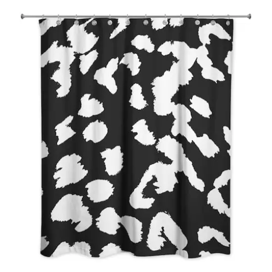 Leopard Shower Curtain Black/White {3}