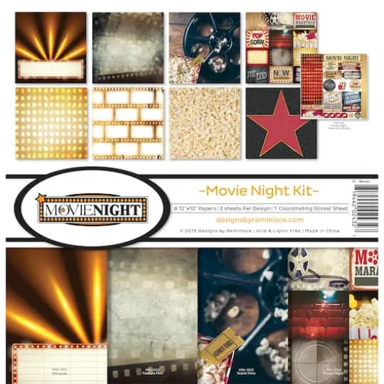 Reminisce Collection Kit 12"X12"-Movie Night {1}