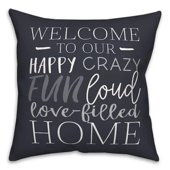 18" x 18" Love Filled Home Throw Pillow Navy {1}